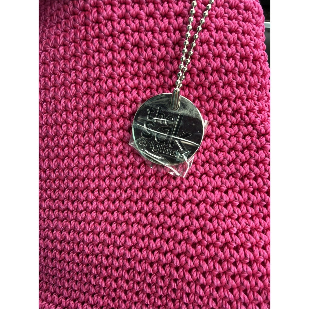 Shoulder Bag Womens The Sak Pink Pinkberry Crochet Craze 108941 Zip Boho Charm - Picture 7 of 9